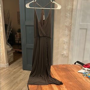 Lush Green Wrap Tie Front Maxi Dress